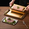 Нержавеющая сталь BBQ Поднос для подачи Тяжелый прямоугольный сервировочный поднос с ручками Можно мыть в посудомоечной машине Современный кухонный незаменимый предмет