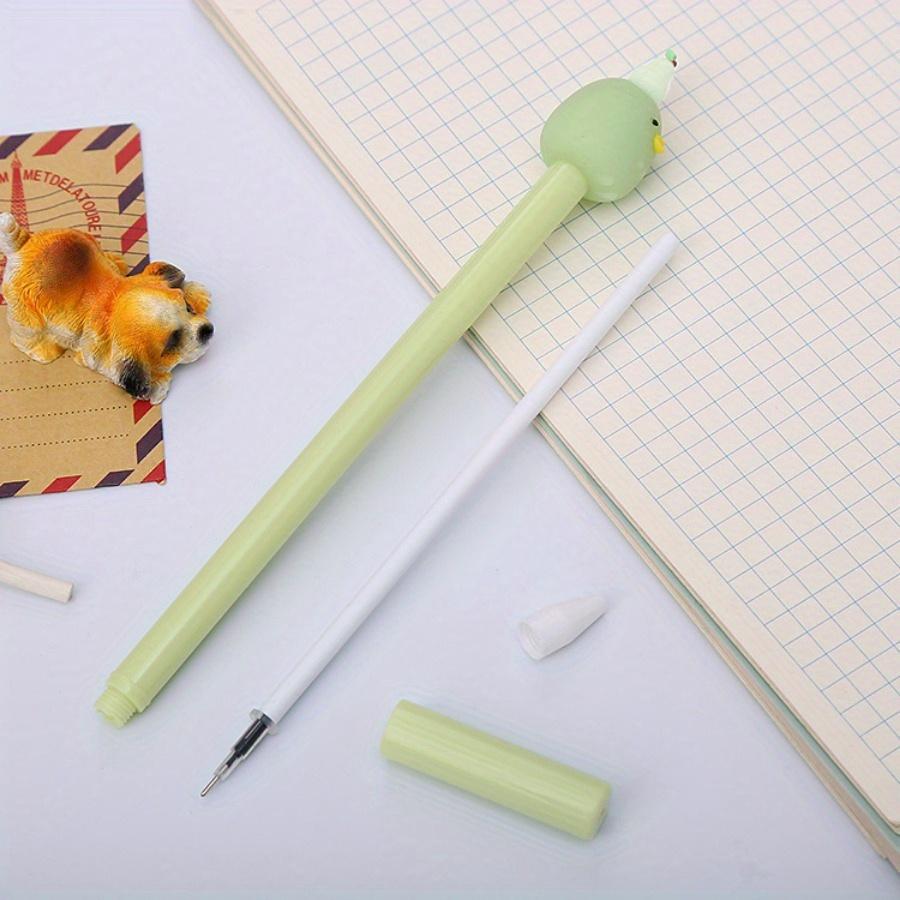 10pcs 0.5mm Creative Animal and Fruit Shape Gel Pen, Black Exam Water-based Pen, Cute Cartoon Office Signature Pen