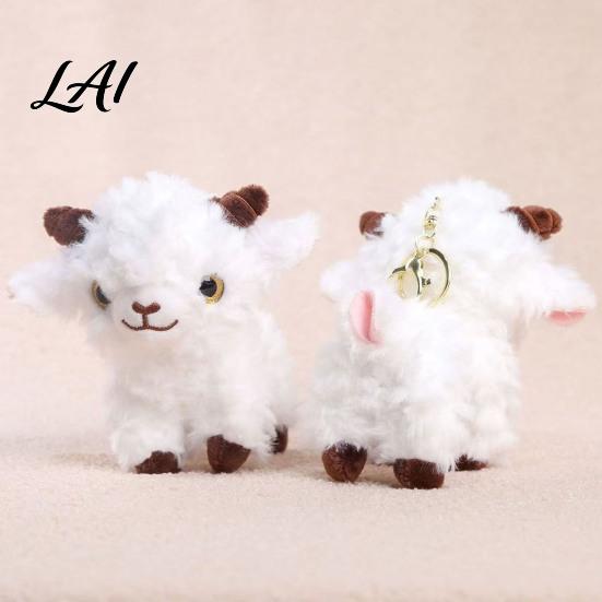 Sturdy Metal Key Holder for Car Keys Cute Sheep Plush Keychain Soft Lamb Bag Charm Pendant with Mother's Day Gift Mom Ring Mini Stuffed Animal