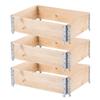 KADAX Wooden Pallet Extension 60x80cm Pallet Container Bed Pack of 3
