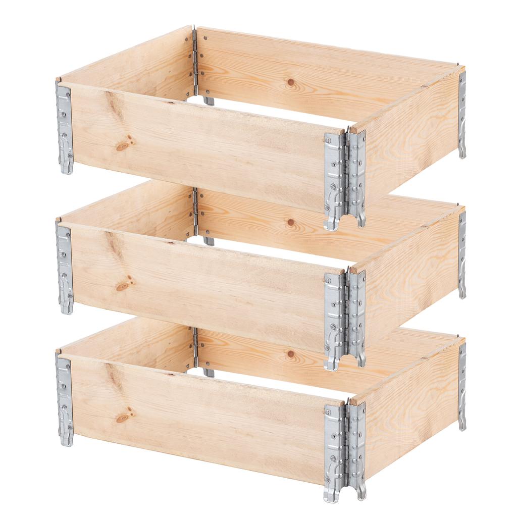 KADAX Wooden Pallet Extension 60x80cm Pallet Container Bed Pack of 3