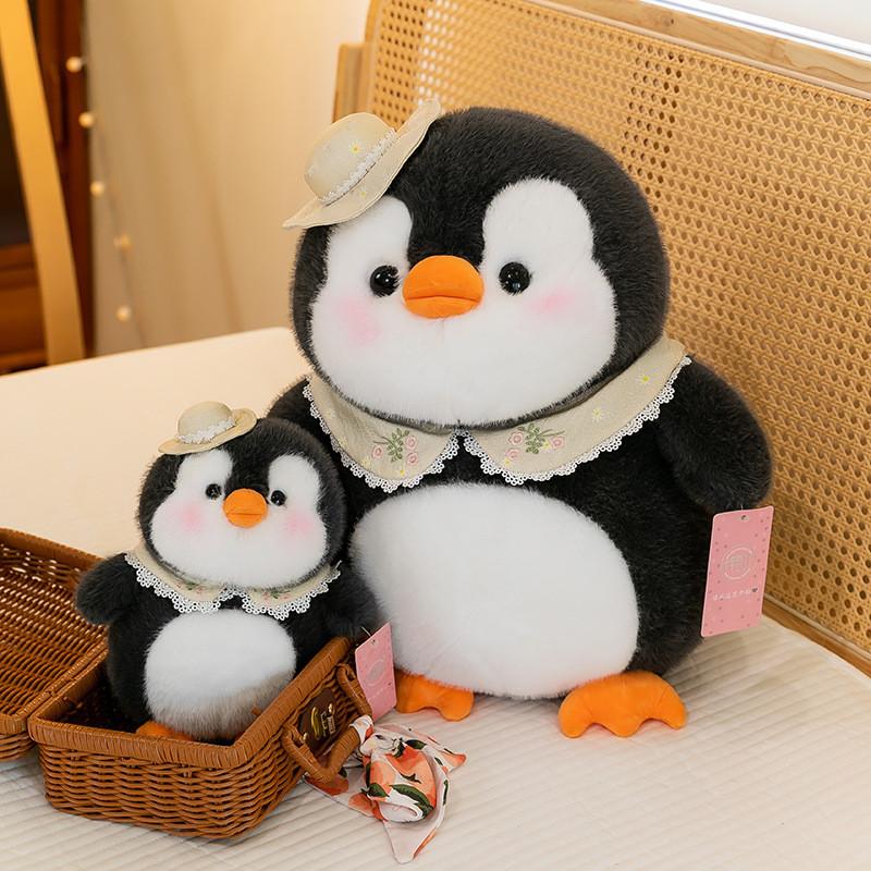 Adorable Gray Plush Penguin Doll Soft Toy Ideal For Kids Sleep And Comforting Gift