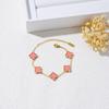15 мм четырехлистный клевер пять цветов браслет женский титан сталь мода сотня с 18 карат счастливая трава ювелирные изделия для рук
