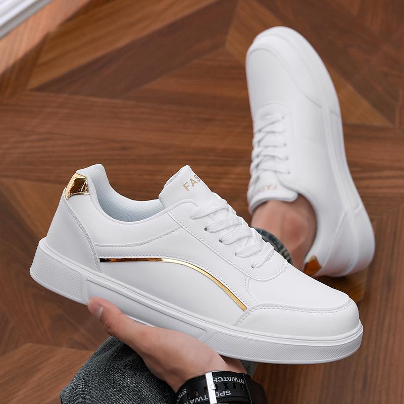 Мужские повседневные черные кроссовки модные легкие удобные нескользящие туфли минималистичный дизайн ПУ кожа обувь для скейтборда для мужчин