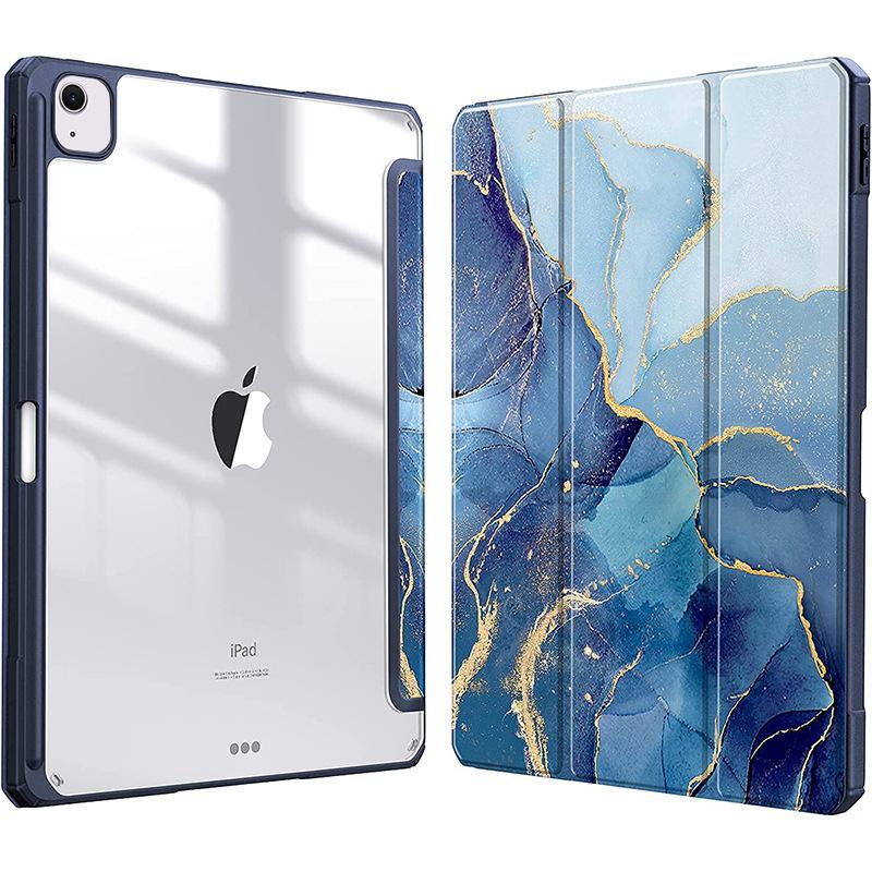 Оптовые закупки для iPad Air 13 (2025)/(2024) Чехол-книжка с подставкой, кожаный + ТПУ + акрил, для планшета - Серый/Цветок