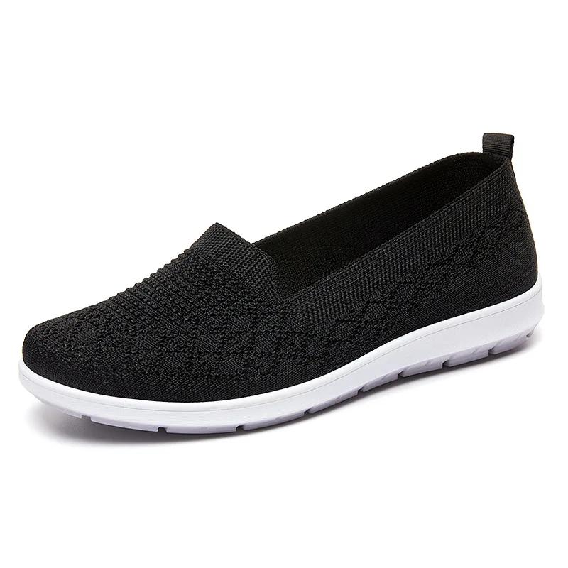 2024 Новые женские туфли из ткани Beijing Cloth Casual Breathable Flat Sole Single Soft Sole Shoes Mom Shoes Pink Women Casual Shoes
