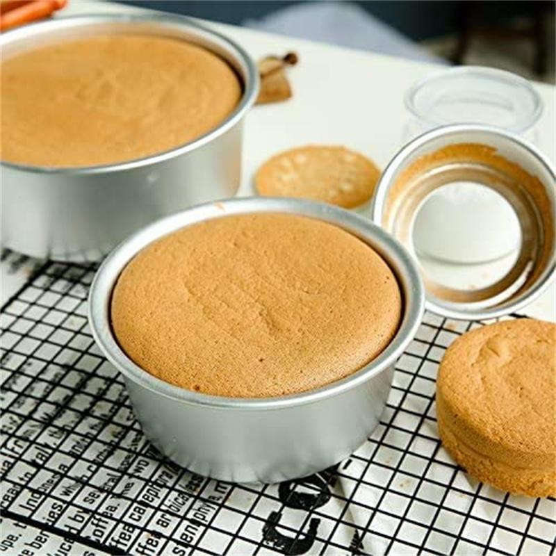 1/2/4 шт. Круглые формы для торта 4 дюйма Съемная нижняя форма для торта Идеальная производительность Алюминиевая шифоновая форма для торта Идеально подходит для выпечки