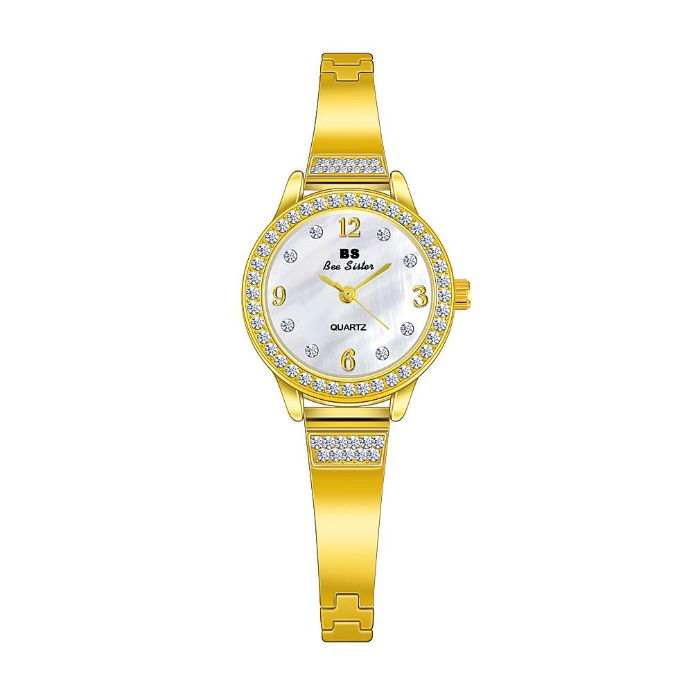 BEE SISTER BS Ladies Wrist Watches Gold Watch Women Watches Stainless Steel Silver Clock Women Femme Quartz Watches