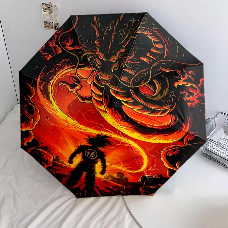 1 шт. Автоматический складной зонт - Узор Dragon Ball Super Портативный складной дизайн с 8 спицами Рождественские и Новогодние подарки
