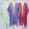 Womens Sunscreen Shawl Beach Tassels Summer Polyester Outdoor Cardigan Sun Protection Solid Color Travel Fashion Accessories