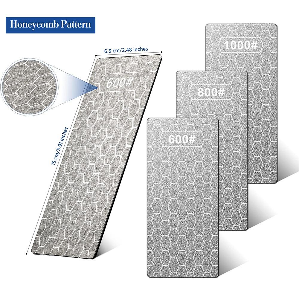 Алмазный точильный камень зернистостью 600/800/1000, точильный камень для ножей с очень мелкой/грубой пластиной и нескользящей основой