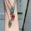 Jewelry Necklace Color Treasure Seiko Simulation Emerald Pendant Temperament Clavicle Chain Jewelry