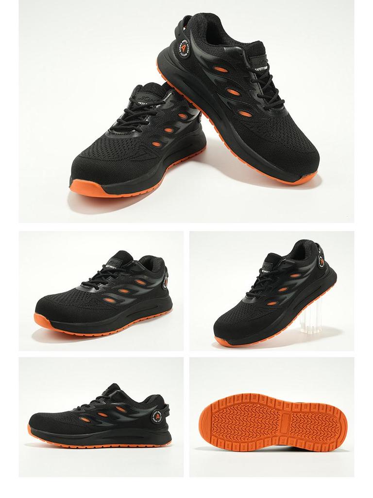 Мужская защитная обувь - Защита от ударов, Защита от проколов, Прочная кевларовая межподошва, Сетчатый верх Fly-Knit с пластиковым подноском