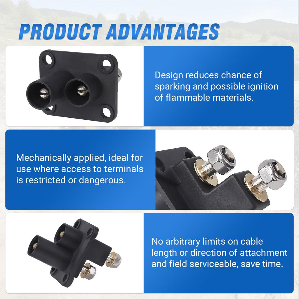 Remote Jump Start Terminal Plug Terminals ABS Plastic Black For Hella 8JB 177 305-001 For Rollers, Stackers, Mining Equipment