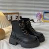 Короткие сапоги на толстой подошве в британском стиле, осень 2024 г., новые, ретро, универсальные, нескользящие, женские короткие сапоги, Zapatos De Mujer