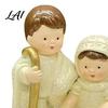 Miniature Holy Family Resin Figurine Cute Cartoon Nativity Scene Ornament for Christmas Decor Desktop Shelf Decoration Hand Painted Parents and Kid