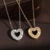 ZAKOL Shiny Micro-set Zircon Heart Necklace for Women Girls Cute Minimalist Fashion Anti-allergic Choker Neck Accessories
