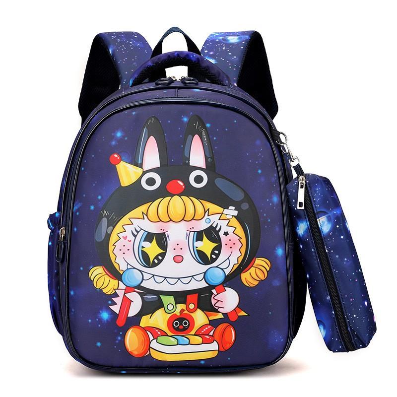 The New LABUBU Children's Schoolbag Cute Cartoon Pencil Case Backpack Boys and Girls Primary School Students First and Second Grade Backpack