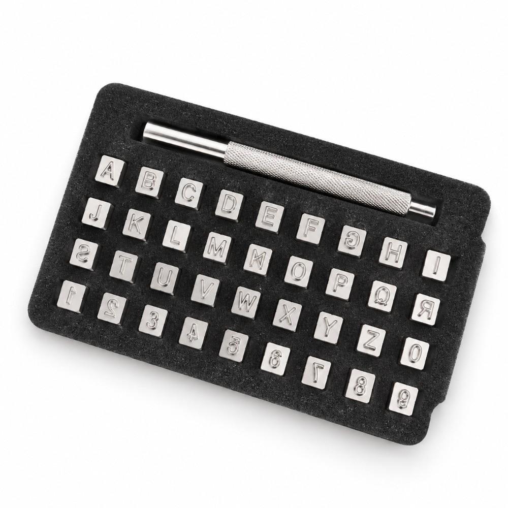37pcs Stamping Dies Number Punch Set Punch Tool DIY Leather Stamping Kit Leather Crafting