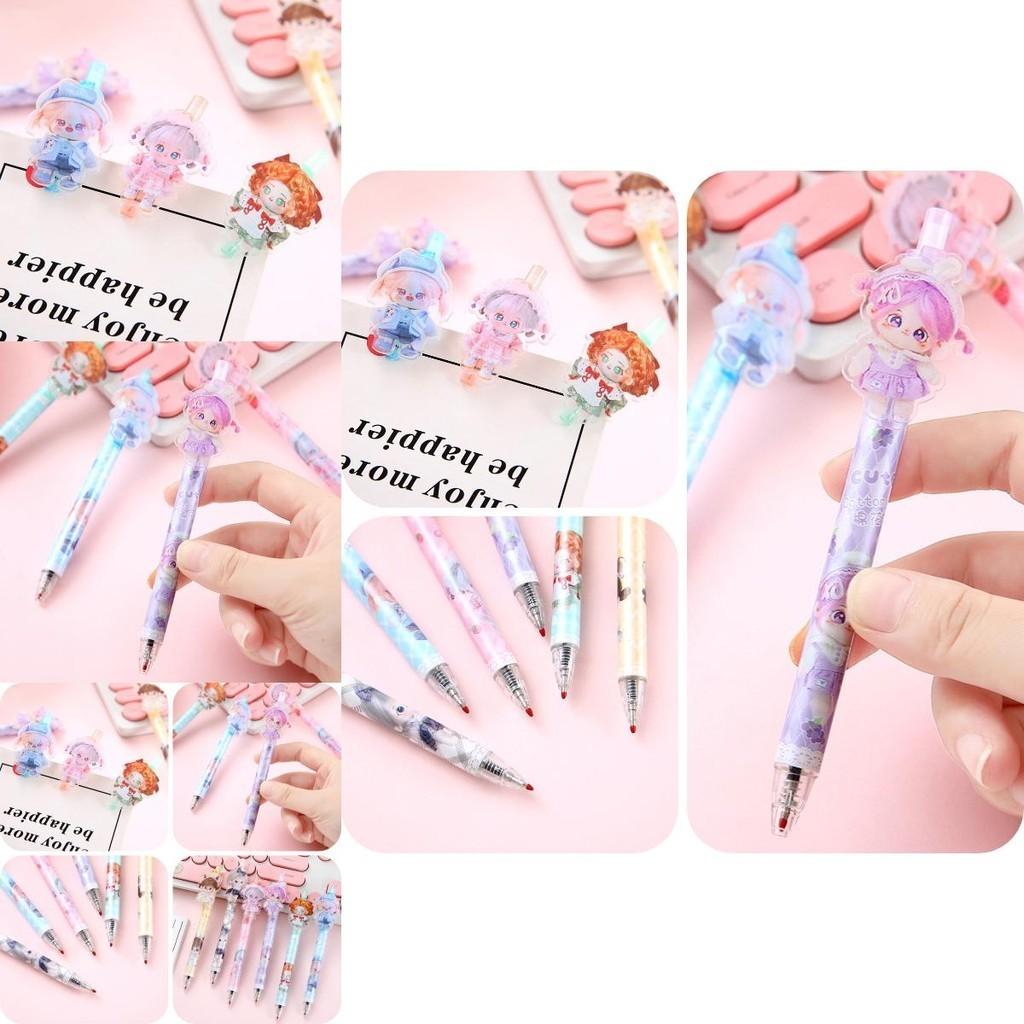 48-piece Box Of 0.5mm Cartoon Cotton Doll Sticky Push Pens Great For Students And Girls 926)