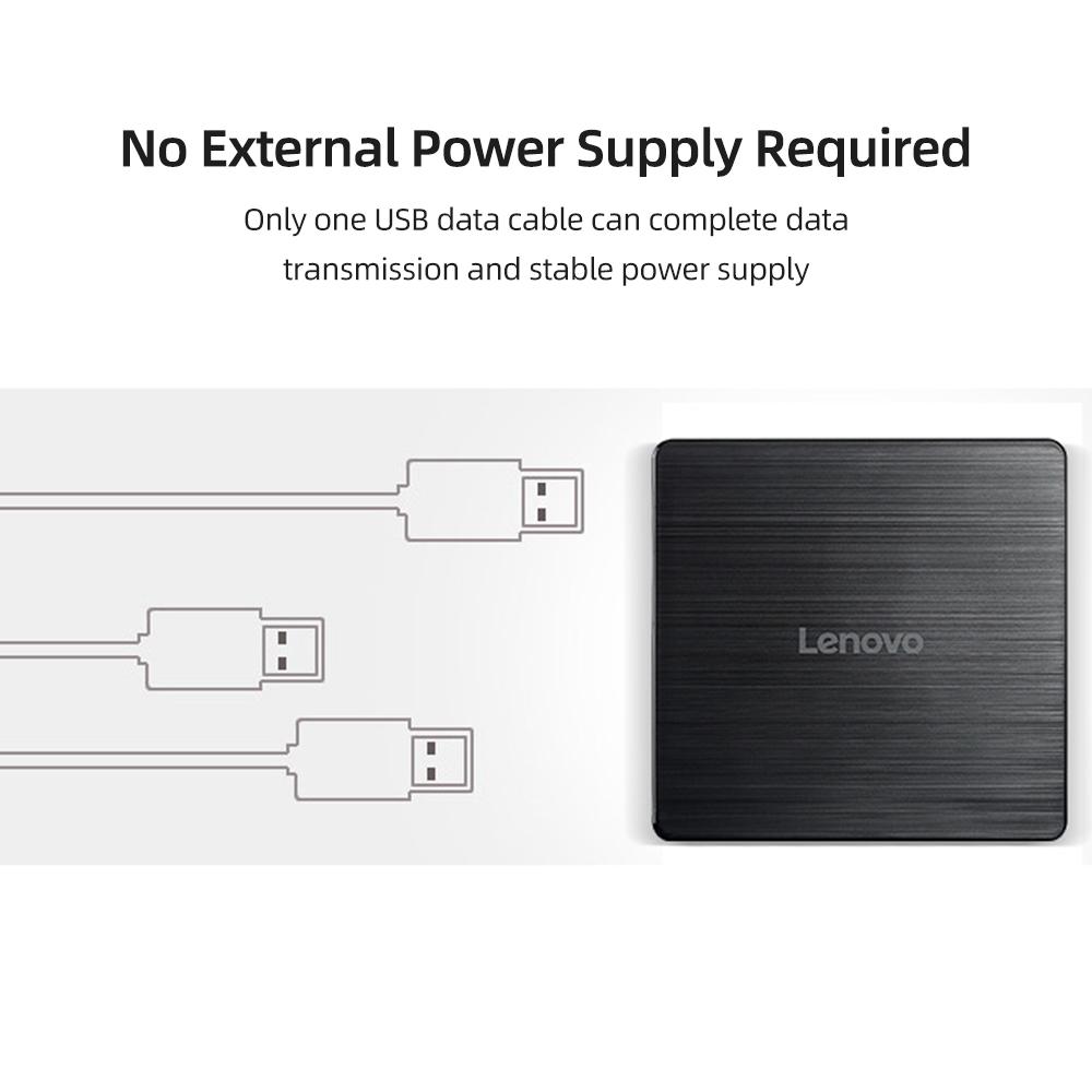 Lenovo GP70N USB2.0 Внешний оптический привод DVD-рекордер Компактный дизайн Поддержка чтения и записи
