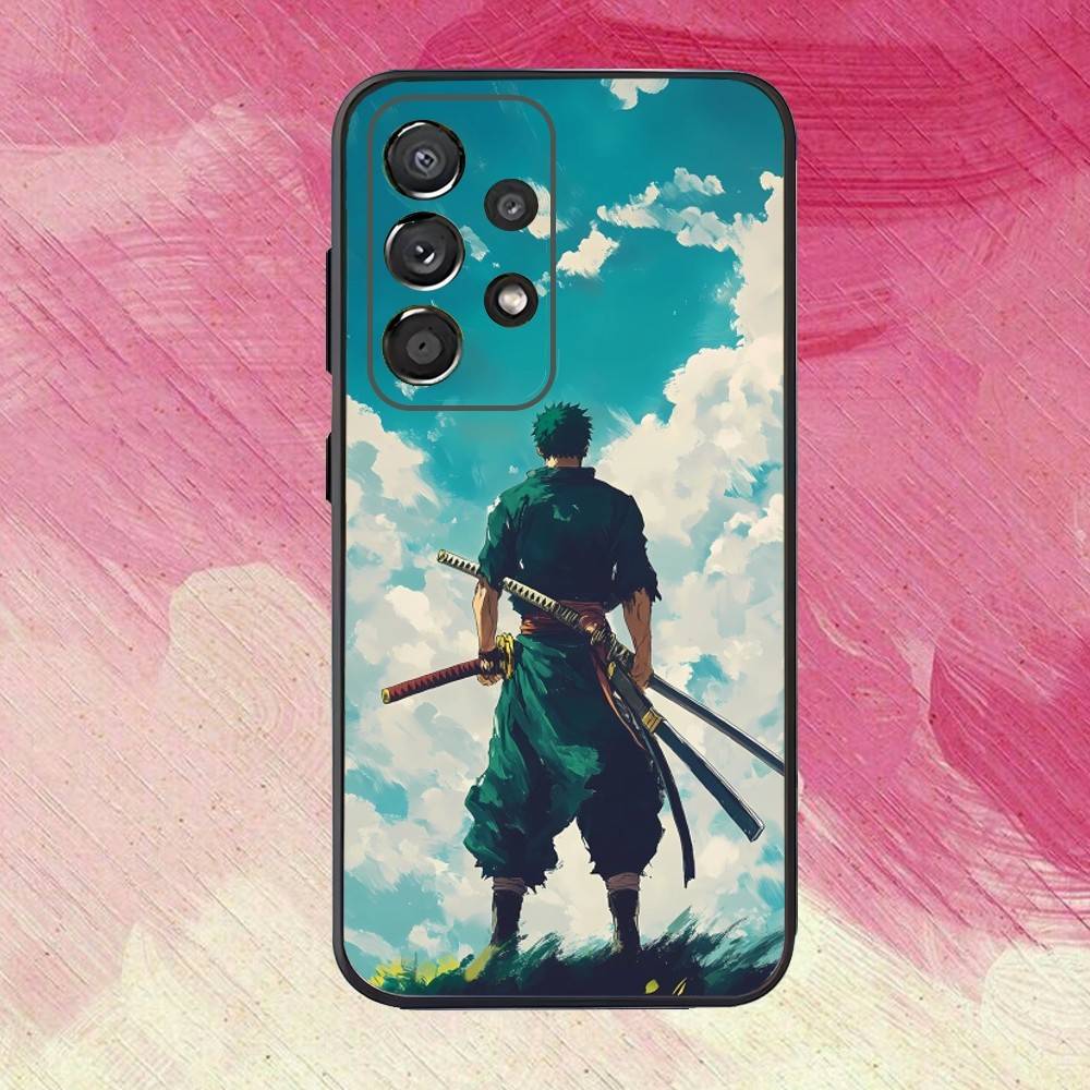 Чехол для телефона с аниме One P-Pieces Z-Zoro для Samsung S25, S24, S21, S22, S23, S30, Ultra, S20, Plus, Fe, Lite, Note, 10, 9, 5G Черный