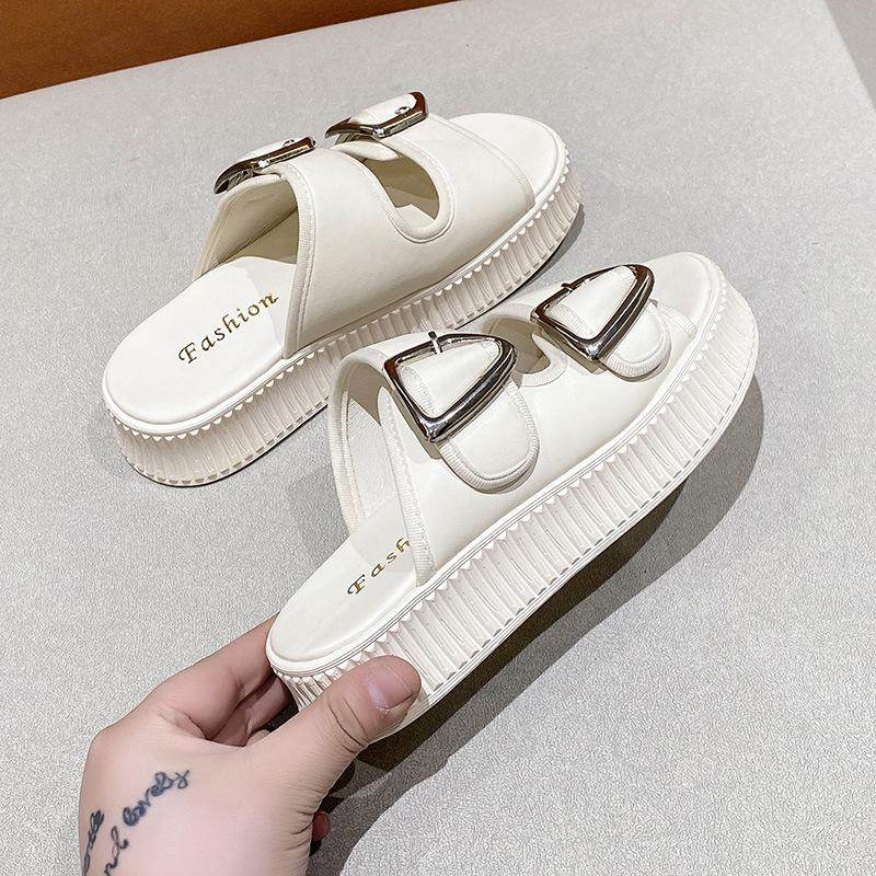 Мода лето 2024 новая женская обувь модные толстые подошвы пляжные тапочки для женщин повседневная пряжка обувь для женщин Zapatos De Mujer
