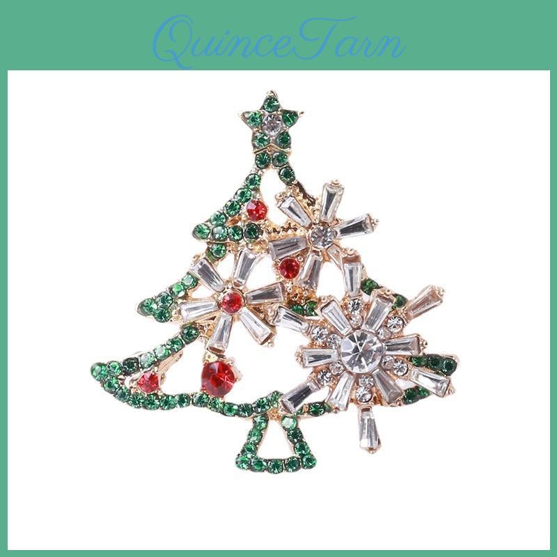 Blecome Christmas Craft Tree Enamel For Women White Red Color Men Brooch Quality Luxury Jewery For Christmas New Year Gifts