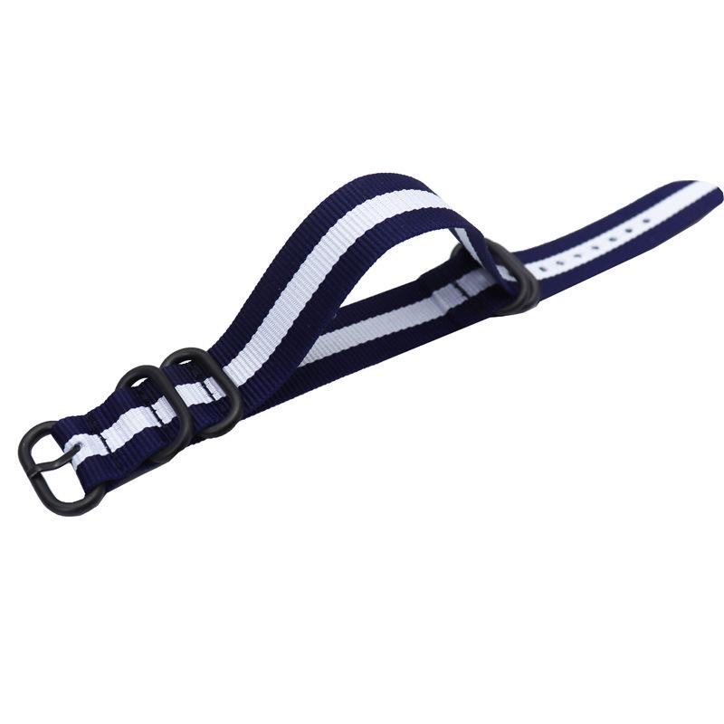 Ремешок для часов Zulu NATO из нейлона с черной пятикольцевой пряжкой, доступны варианты 18/20/22/24 мм