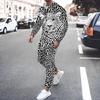 Мужской Комплект 3D Принт Животных С Длинным Рукавом Спортивный Костюм Футболка+Брюки Комплект из 2 предметов Круглый Вырез Толстовка Спортивные Штаны Костюм из 2 частей