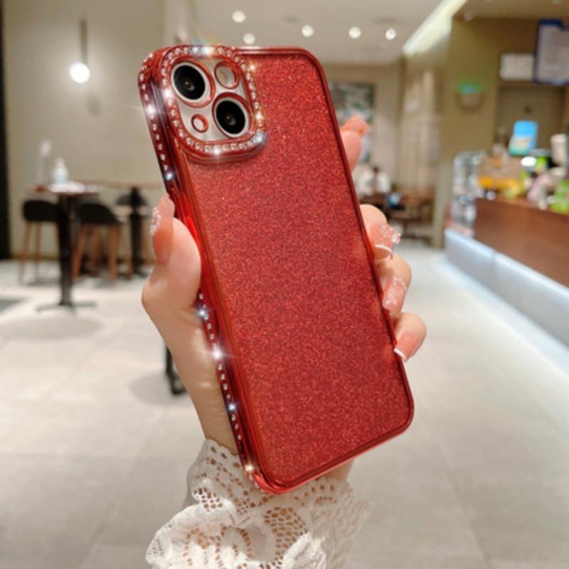Applicable To Iphone16ProMax Single Row Drill Mobile Phone Case Apple 15 Lens Lace Diamond Plating 14 Protective Case Xr