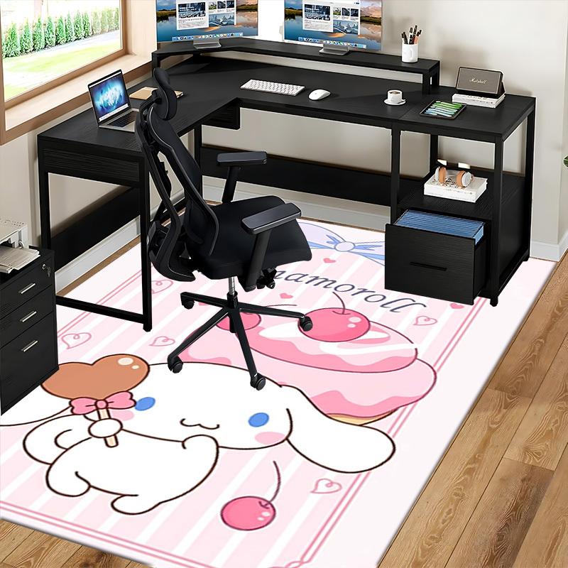 Cinnamoroll Anime Cartoon Design Chair Mat Non-Slip Carpet for Office, Home Decor, Living Room, Bedroom, Game Room, Dormitory Gift Seasonal Universal.