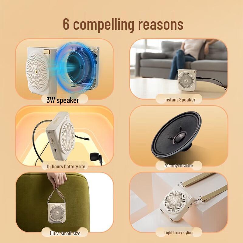 EDIFIER MF3 Mini Portable Amplifier Speaker with Wired Microphone