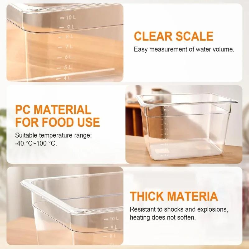 25 л контейнер для приготовления су-вид без BPA с крышкой - термостойкий для точных низкотемпературных блюд (Подходит для большинства погружных циркуляторов)