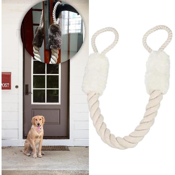 Дверная ручка с тросом для защиты пальцев и домашних животных в гостиной, белый