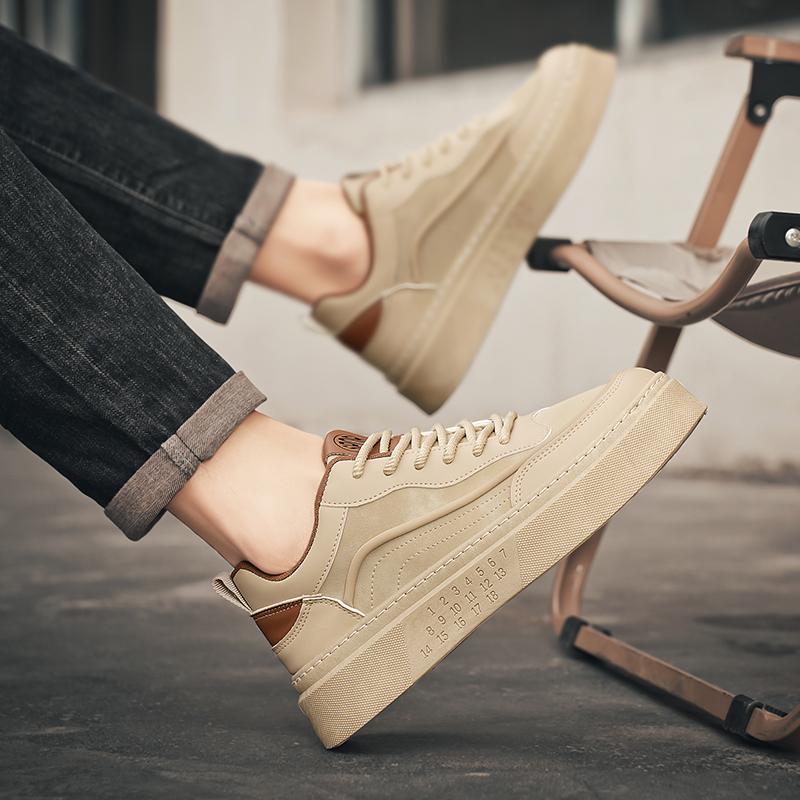 Весенние мужские кроссовки, высококачественные дизайнерские удобные туфли на платформе, повседневные мужские туфли на шнуровке, нескользящие вулканизированные туфли