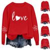 Women's Fashionable Casual Long-Sleeved  Neck Valentine's Day Print Pullover Sweatshirt
