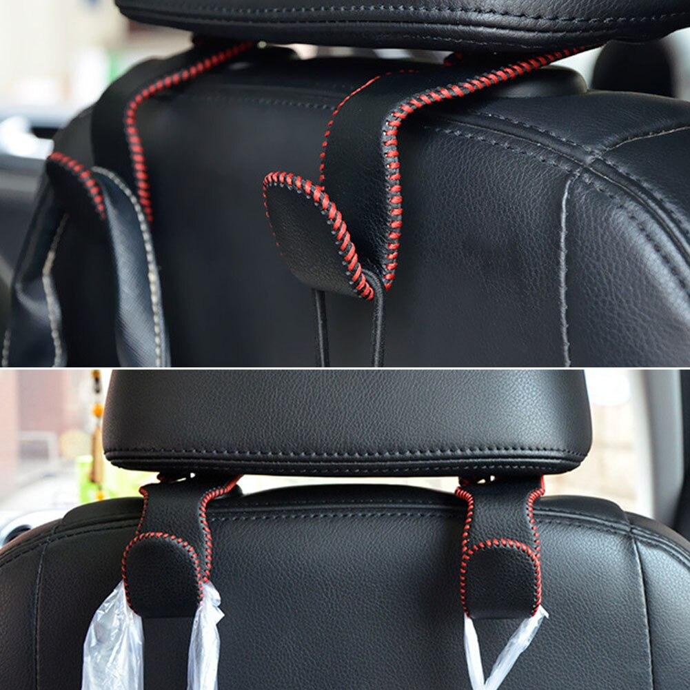 Держатель для хранения для автомобильных подголовников, крючки, подвесные кошельки, автозастежка, органайзер на заднее сиденье, искусственная кожа, задняя стойка