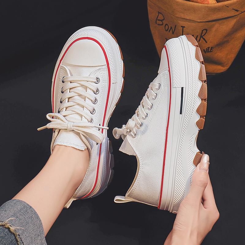 Womens Shoes  Spring and Summer New Breathable High Platform Woman Tennis Shoes Casual Canvas Sneakers for Women