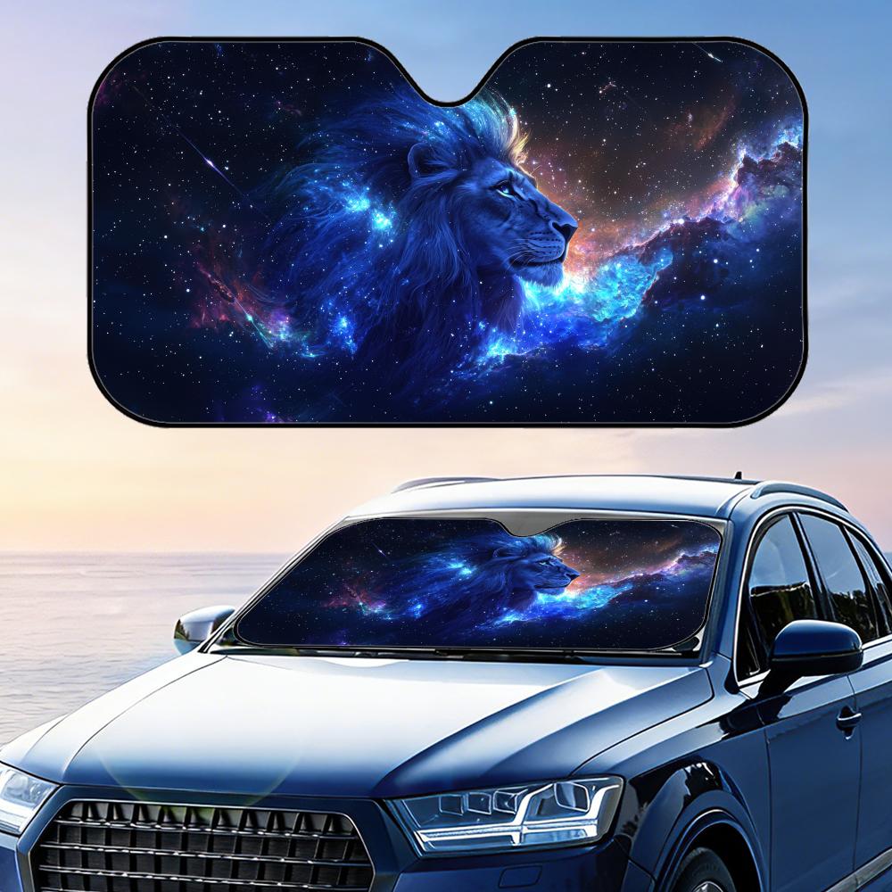 Galaxy Lion Print Sun Visor Foldable Universal Car Windshield Sun Shade UV Protection Heat Insulation Foldable Cover