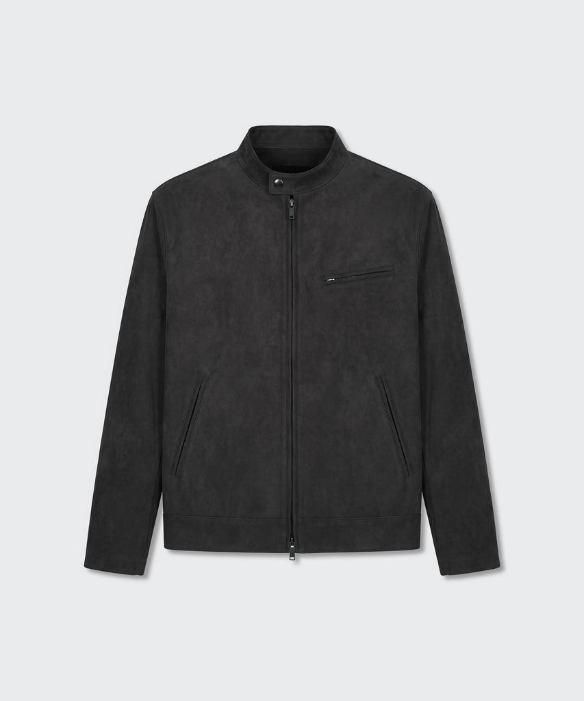 MUSINSA STANDARD Synthetic Suede Racer Jacket [Dark Grey]