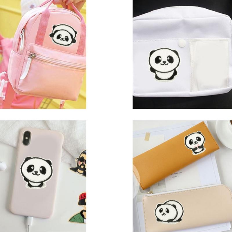 6 Pcs Animal Sew On/Iron On Patches Cartoon Panda Embroidered Patches Sewing Patches Applique Patches for Bag Decoration