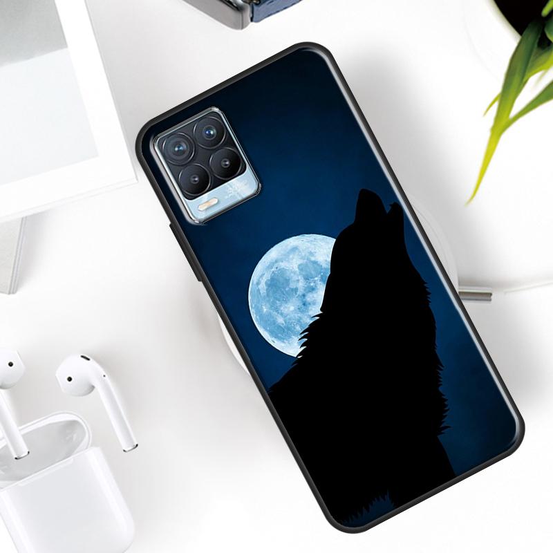Moon Roaring Wolf Case For Realme 15 11 12 13 14 Pro Plus C53 C55 C51 C25 C63 C61 C65 C67 C71 C75 GT6 GT7 Pro