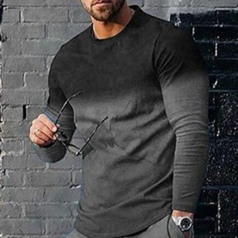 Men's Fashion Casual Top 3D Printed Long Sleeve T-shirt