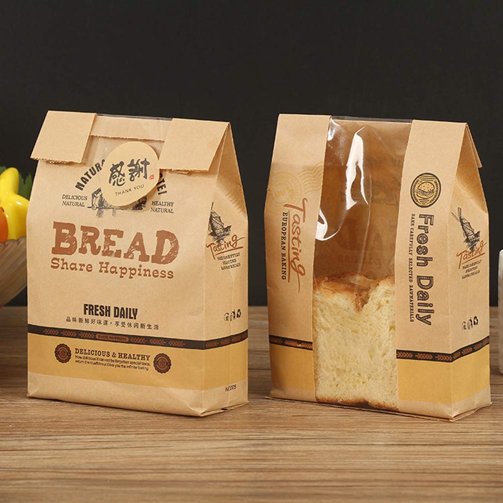 10/20/50 шт., мешок для хлеба из крафт-бумаги для домашнего хлеба, тостов, хлебобулочных изделий, мешок для упаковки пищевых продуктов