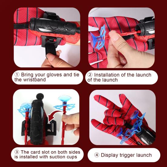 Spiderman Wrist Launcher Strong Suction Cup Catapult Toy Action Figure Spiderman Cosplay Toys Children Launcher Toy Boys Girls Gift