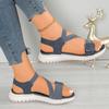 Summer New Sandals Women's Sports Style Light and Comfortable Large Size Velcro Flat Sandals