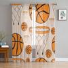 Баскетбольные кольца и мячи, роскошные шифоновые прозрачные шторы для гостиной, спальни, украшения, оконная вуаль, тюлевая занавеска