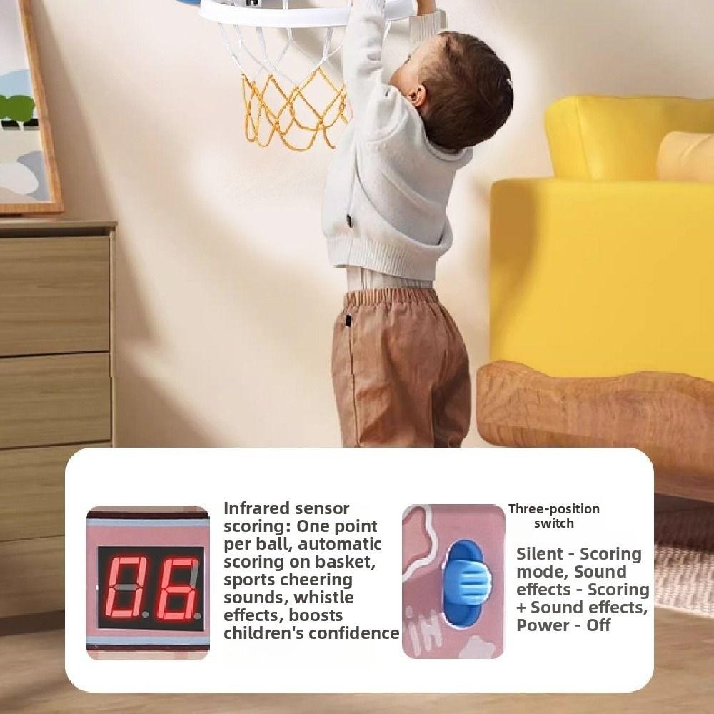 Wall Mount Kids Basketball Hoop Mini Basketball Training Toy Cartoon Basketball Board Home Use