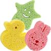 Duck Children's Bath Sponge Sponges Body Wash Bathing Cute Frosted Wood Pulp Baby Bath Brush Rubbing Towel for Home Star Rabbit